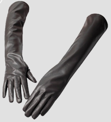 Winter long sheepskin gloves genuine leather