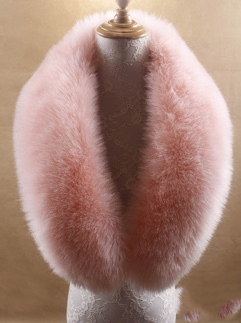 Women faux fur collar shawl warm scarve