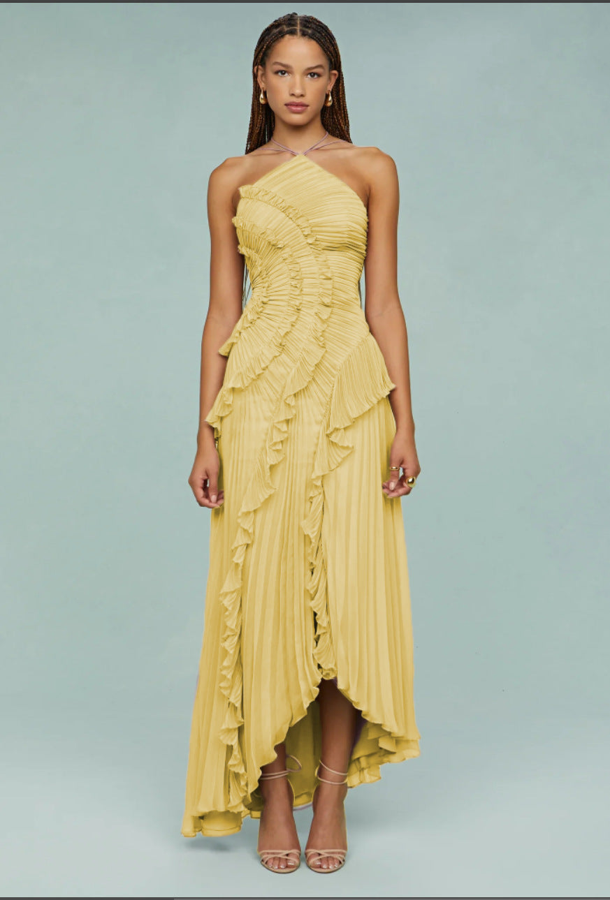 Hera Ruffled Pleated Dress