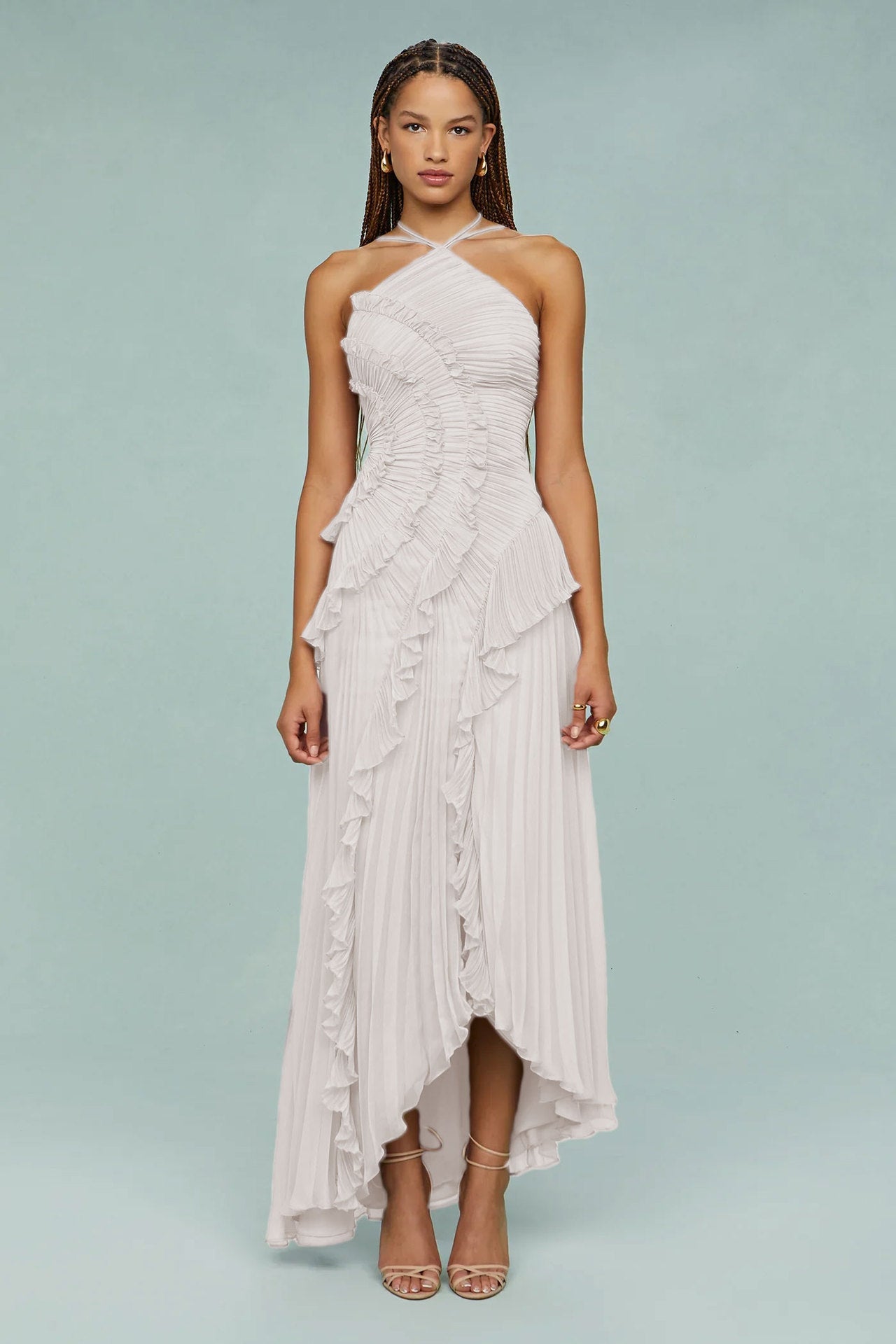 Hera Ruffled Pleated Dress