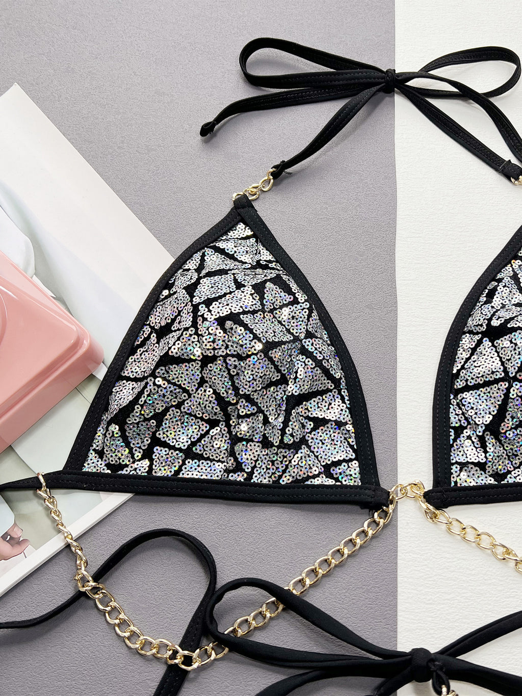 Adrola Iron Chain Bikini Suit