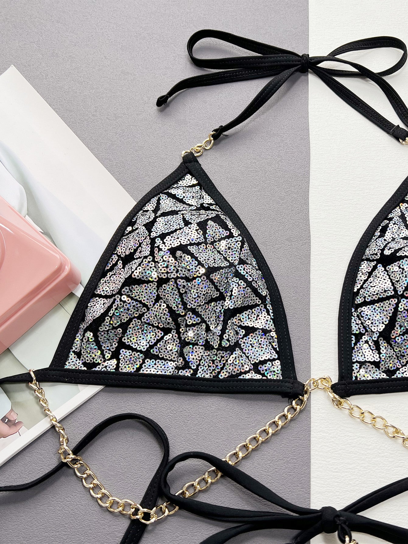 Adrola Iron Chain Bikini Suit