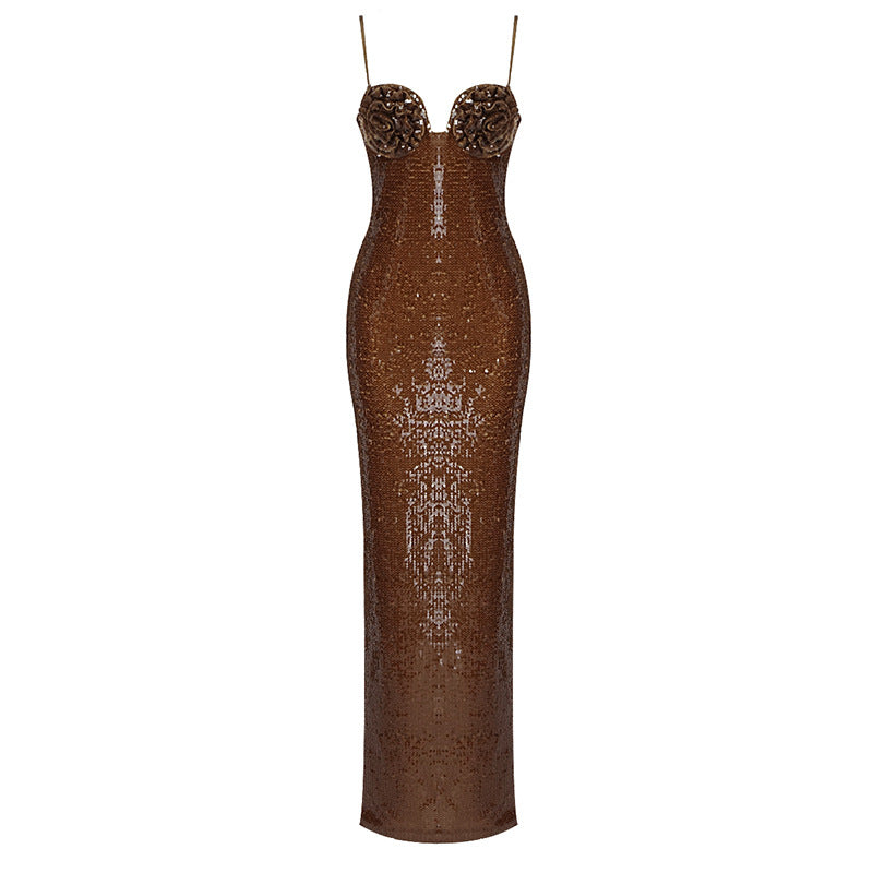 Dania Champagne Sequin Dress