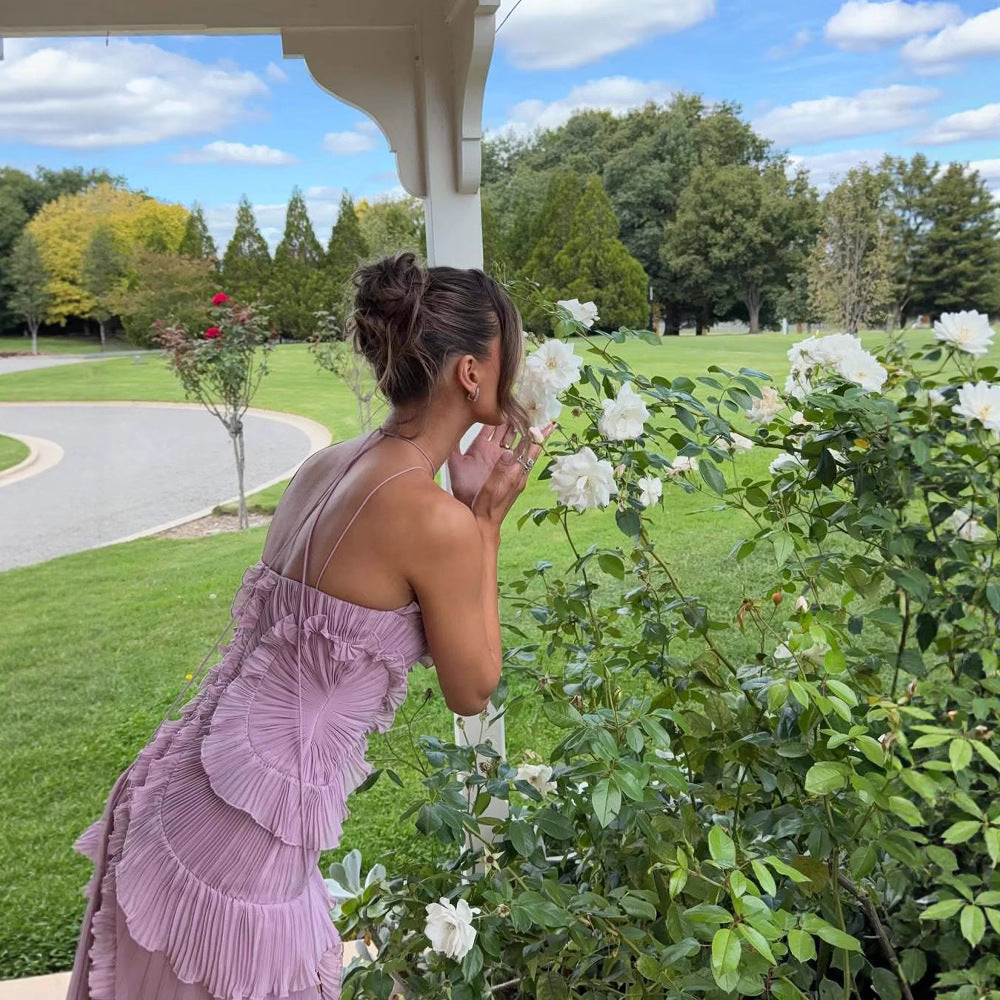 Hera Ruffled Pleated Dress